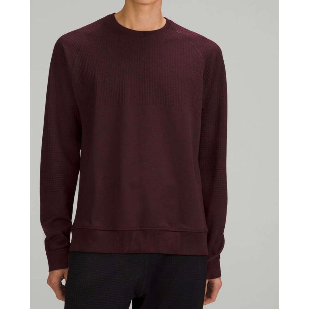 Lululemon Engineered Warmth Long Sleeve Crew unsized 21” PTP in cassis red